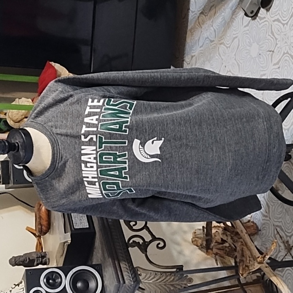 Mens Gray Athletic Sweater Sweatshirt MICHIGAN STATE SPARTANS long sleeve sz XL